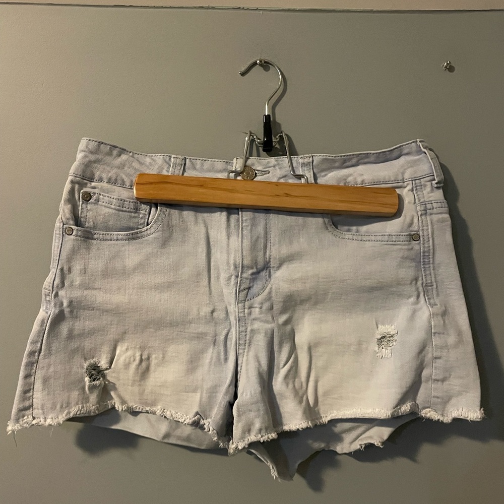 Celebrity Pink Light Blue Wash Women's Distressed Denim Shorts